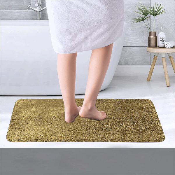 Luxe Home International Luxe Home Runner 1000 Gsm Rebbit Fur Anti Skid Slip  Water Absorbent Machine Washable And Quick Dry Auatria Rugs ( Anti Gold , 2  Ft X 5 Ft , Pack Of 1 ) - Anti Gold