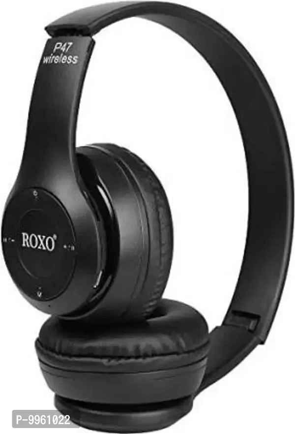 Bluetooth Headphones With Mic Wireless Techology On Ear P47 - Black, Free Delivery