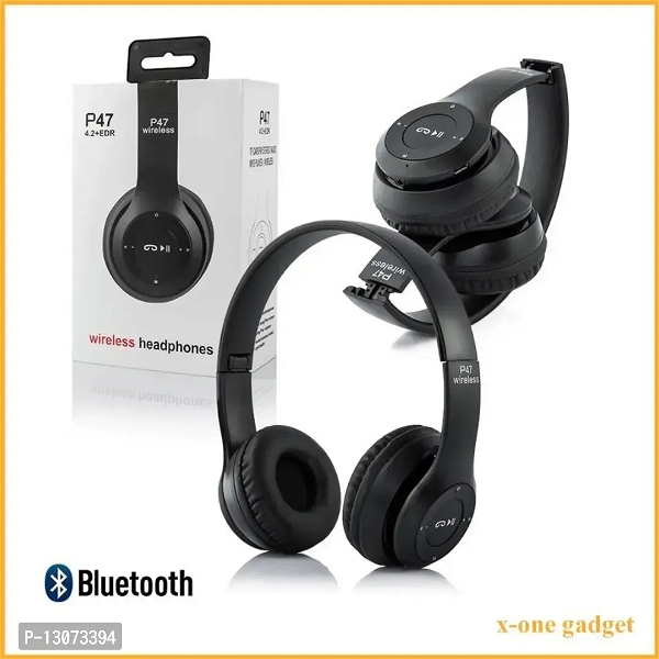 ACCRUMA Blutooth Wireless A 47 Sports Headphone Foldable Stereo FM Headset With Mic - Black, Free Delivery