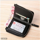 Trendy Leather Zipper Wallet For Men - Black, Free Delivery