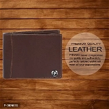PIRASO Mens Leather Wallet - Brown, Free Delevery