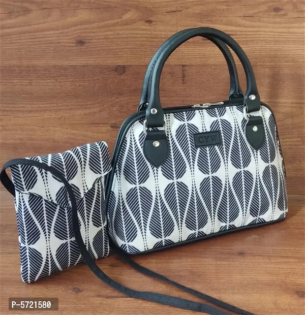 Stylish Fabric Combo of Sling Bag and Handbag - Black, Free Delivery