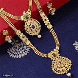 Gold Plated Traditional Designer Long Jewellery Set For Women's - Gold, Free Delivery