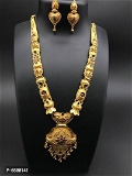 Golden Brass Designer Necklace Set - Gold, Free Delivery