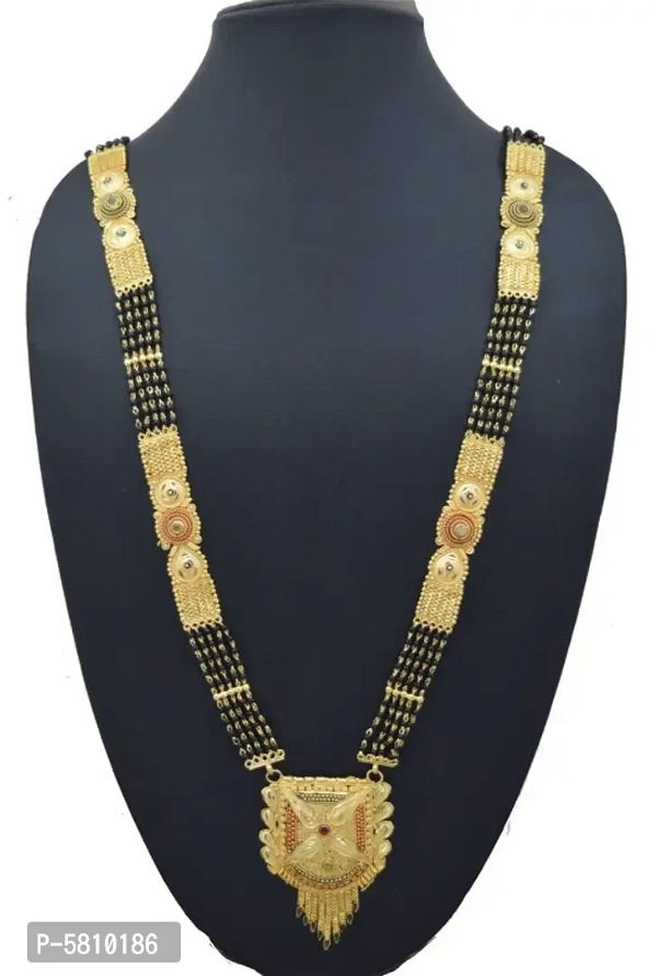 RADHEKRISHNA imitation 5 line chain with golden meenakri pendal mangalsutra of best quality - Gold, Free Delivery, Standard