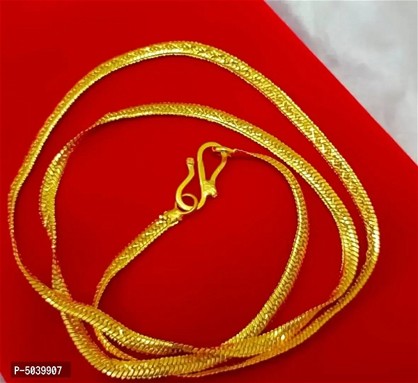 Latest Trendy Stylish Long Chain 24 Inches Gold Plated - Gold, Free Delivery