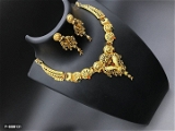 Alloy Golden Designer Necklace Set - Gold, Free Delivery