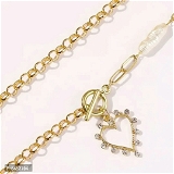 Golden custom Link heart necklace For Women - Gold, Free Delivery