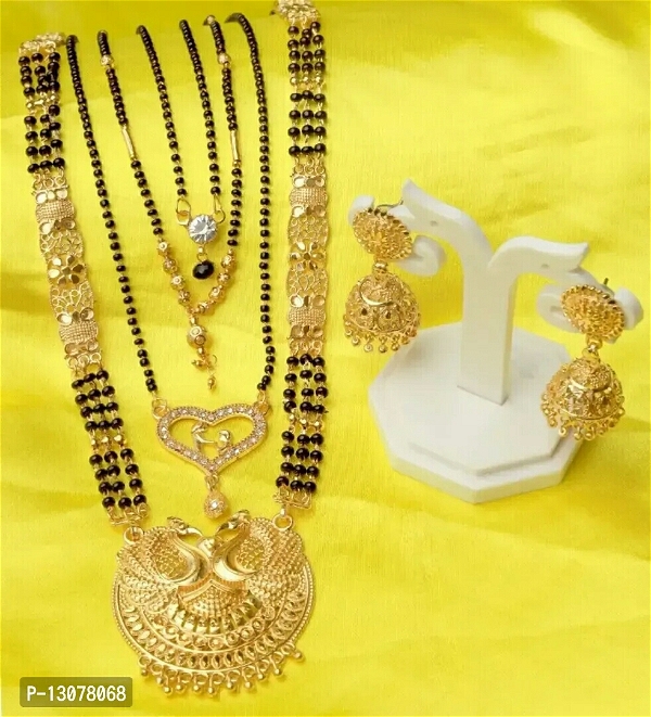 Gold Plated Brass Mangalsutra Set Pack of 4 - Gold, Free Delivery