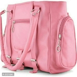 Impressive  Stylish Tan PU Handbag With 2 Compartment - Pink, Free Delivery, Regular Size