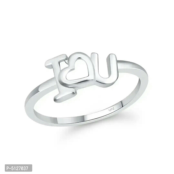 &nbsp;Initial I LOVE YOU (CZ) Rhodium Plated Ring  For Girls - Free Delivery, 36, Silver