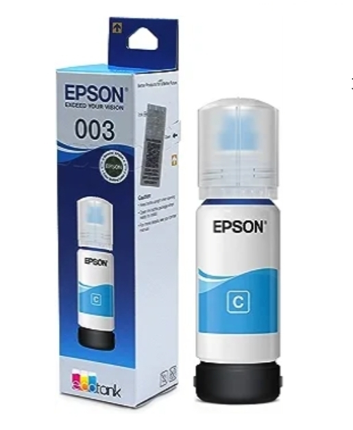 Epson 003 65ml Ink Bottle (Cyan) Compatible With : L3110 /L3101/ L3150 / L4150 / L4160 / L6160 / L6170 / L6190 Epson Printer Models - 1 PCS