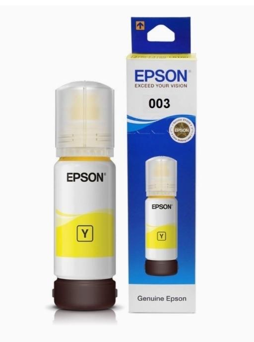 Epson 003 65ml Ink Bottle (Yellow) - Compatible With : L3110 /L3101/ L3150 / L4150 / L4160 / L6160 / L6170 / L6190 Epson Printer Models - 1 PCS