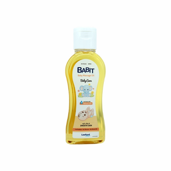 Babit Baby Massage Oil , Enriched With Natural Oils For Baby's Healthy Growth | Paraben, Silicones & Mineral Oil Free - 100ml 
