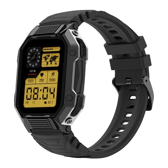 Fire-Boltt Shark 1.83'' Smartwatch with Rugged Outdoor Design, Bluetooth Calling Smartwatch  (Black Strap, Free Size) - Black, 1.83
