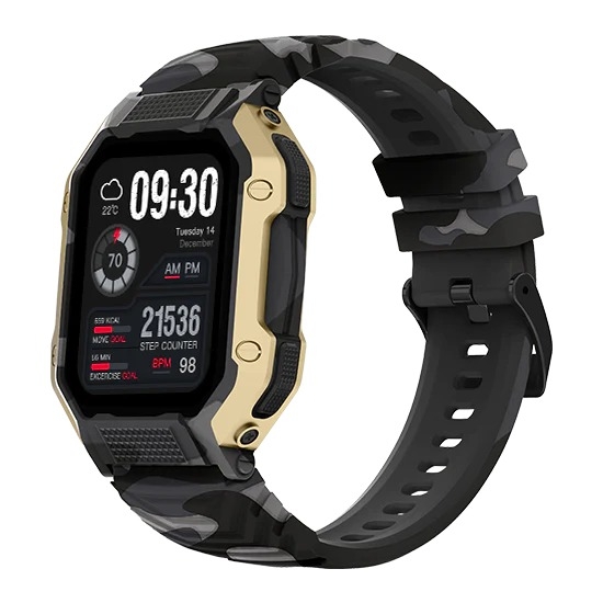 Fire-Boltt Shark 1.83'' Smartwatch with Rugged Outdoor Design, Bluetooth Calling Smartwatch  (Gold, Black Strap, Free Size) - GOLD BLACK, 1.83