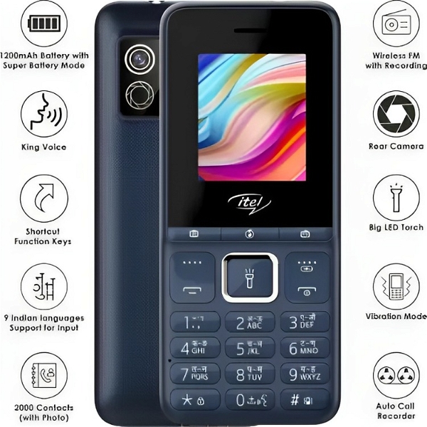  Itel it2175 (4.5cm Keypad Feature Phone - blue
