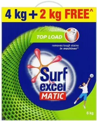 SURF EXCEL DETERGENT POWDER MATIC TOP LOAD 4 KG+2KG FREE