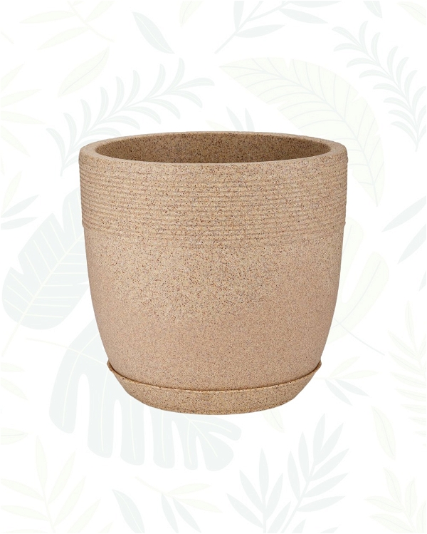 JAGUAR COOL POT 12 INCH WITH TRAY - SAND STONE