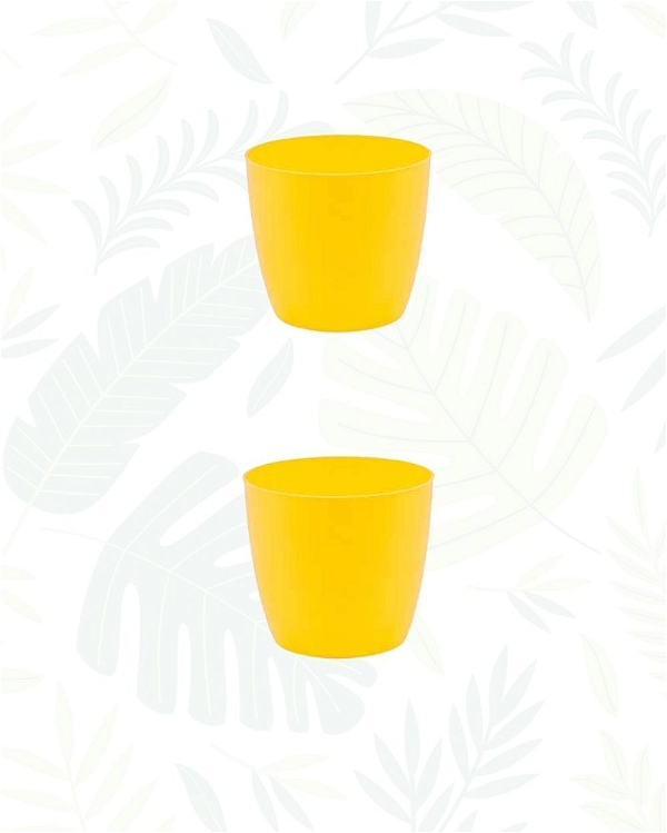 Set of 2 VALENCIA PLANTERS - 5.5 Inch, Yellow