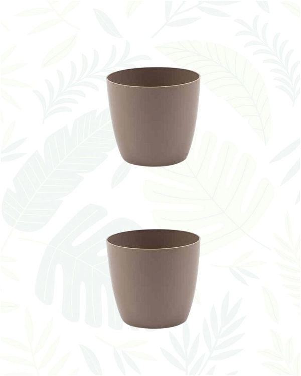 Set of 2 VALENCIA PLANTERS - 4 Inch, Mocca