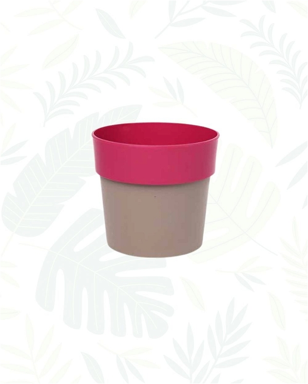 ARTY ROUND PLANTER - 4 Inch, Pink & Mocaa