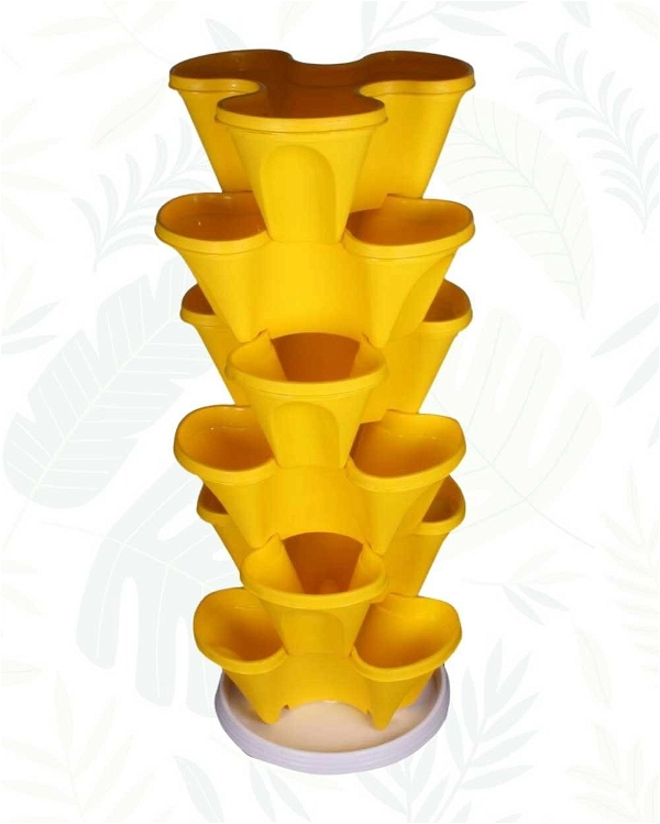 SIX LAYER STACK A POT - 37 CM, YELLOW