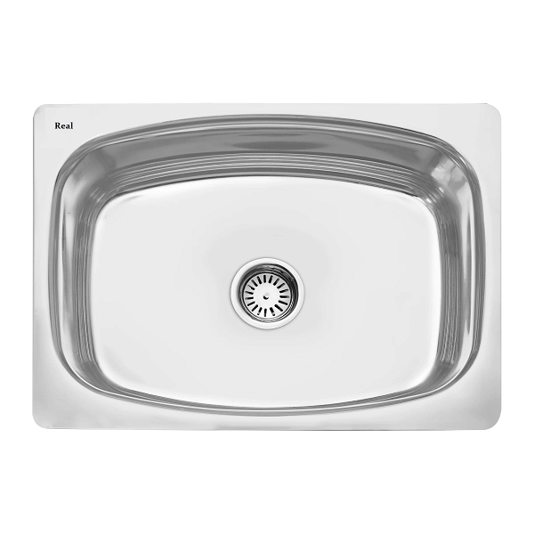 Real Square Single Bowl 24 x 18 x 9 inches Kitchen Sink | Premium Stainless Steel Square Single Bowl Kitchen Sink  - 24x18x9, square