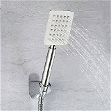 A.M  Stainless Steel Ultra Slim Hand Shower With 1.5 Meter Flexible Tube And Wall Hook ( Tube Inner Nut Brass & Outer Body SS-304 Grade ) (HAND SHOWER WITH 1,5 METER TUBE AND HOOK) - square