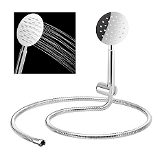vincent Stainless Steel Hand Shower with 1.5 Meter Shower Hose Pipe & Wall Hook - round