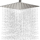 vincent Mirror Stainless Steel 304 Square Ultra Slim High Pressure Rainfall Shower Head for bathroom Chrome Finish (8 INCH) (WITHOUT SHOWER ARM)
