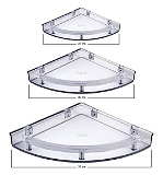 MICROWARE  Premium Black Glass Corner Shelf for Bathroom/Wall Shelf/Storage Shelf  pack of 3 - 