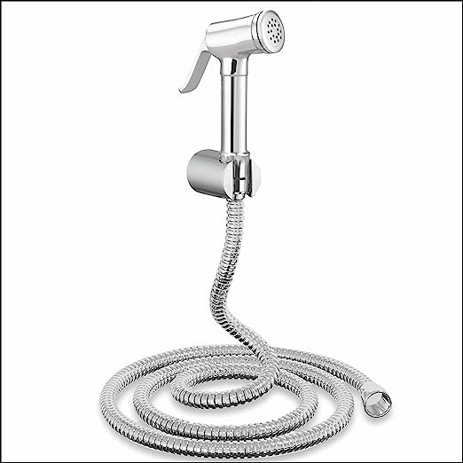 vicent  Brass Health Faucet with Stainless Steel 304 Grade 1.5 Meter Flexible Chain Tube and ABS Wall Hook (Jet Spray for Toilet)