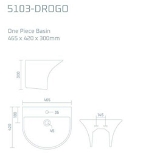 solitare 5103- drogo One Piece Basin  - 465x420x300 mm