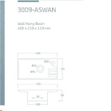 solitare 3009-aswan wall hung basin - 400x210x110 mm