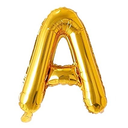 Foil Balloon Alphabets (A-Z )Gold-16 Inch - A