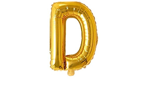 Foil Balloon Alphabets (A-Z )Gold-16 Inch - D