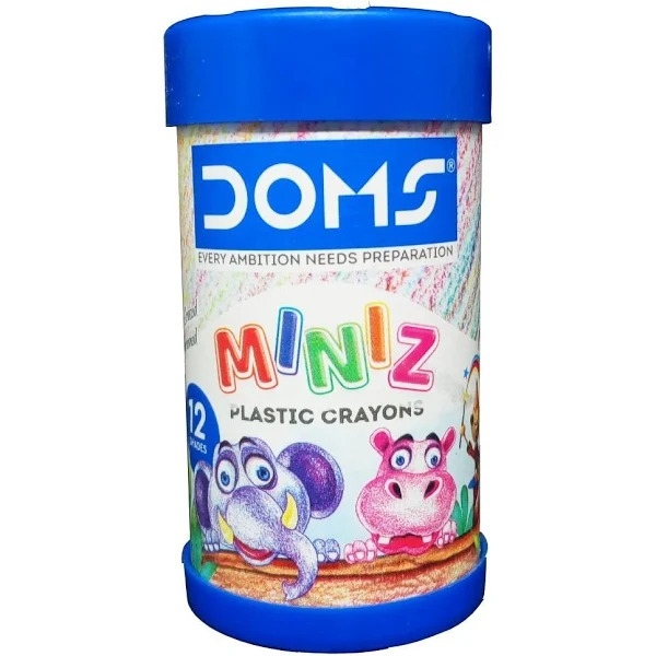 Doms 12 Plastic Crayons Erasable - 1PC