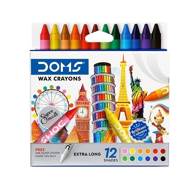 DOMS Extra Long Wax Crayons 12 - 1PC