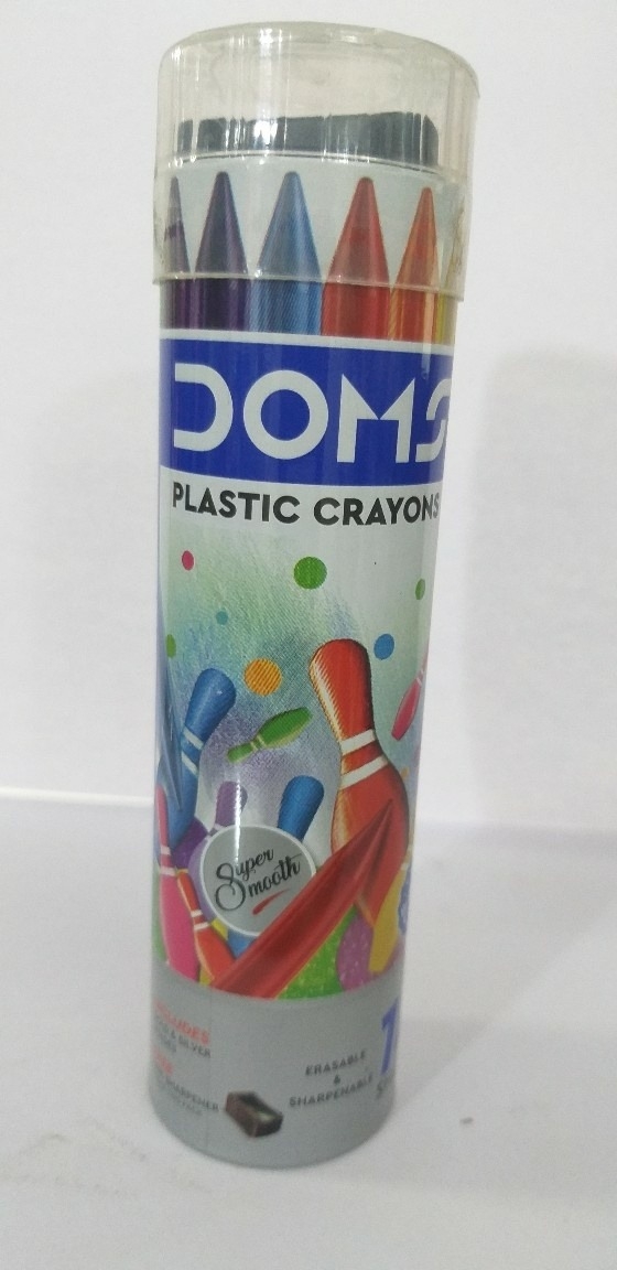 Doms 14 Plastic Crayons Box - 1PC