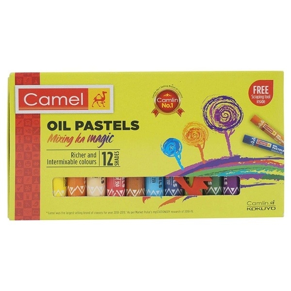 Camel Oil Pastel, Assorted, 12 Pieces - 2PC