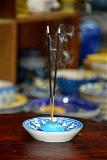 DVAI Blue Pottery Incense Holder - 3.5 Inch, Orient, 10-15 Working Days