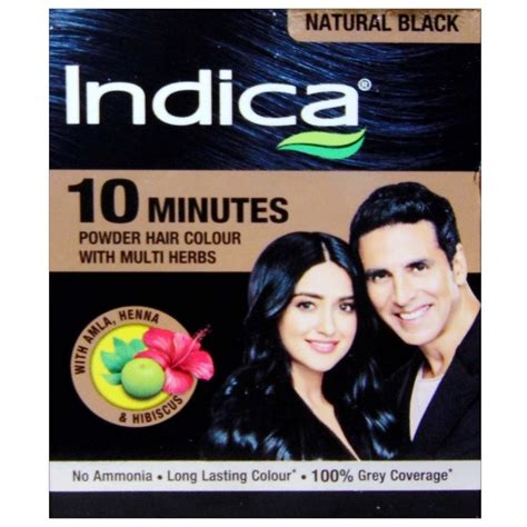 Indica Hair Colour pouch ( PER BOX 10+2 )Black - Black