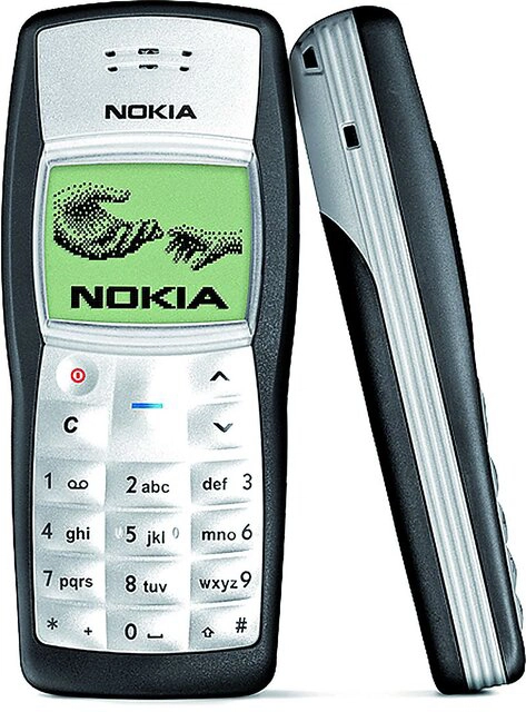 Refurbished Nokia 1100 (Single SIM, 1.2 Inch Display, Assorted Colour ) - Superb Condition, Like New - Black