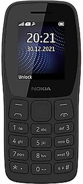 Nokia 105-SS Black Refurbished - Superb Condition, Like New - Red