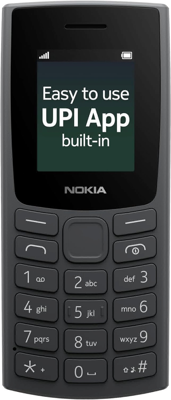 Nokia All-New 105 Single Sim Keypad Phone with Built-in UPI Payments, Long-Lasting Battery, Wireless FM Radio - Black