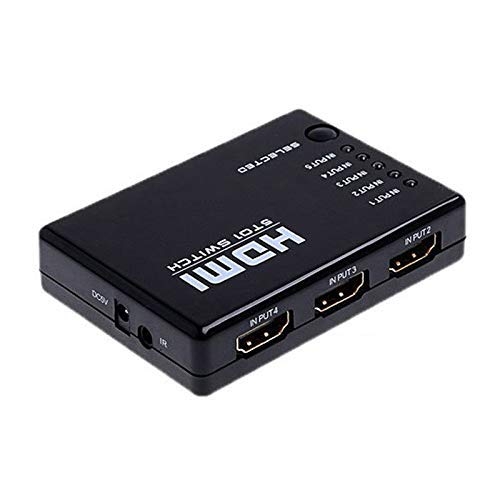 5 Input 1 Output HDMI Switcher 5 Port HDMI Switch With Remote IR Support 4K 3D Supports Full HD 1080p