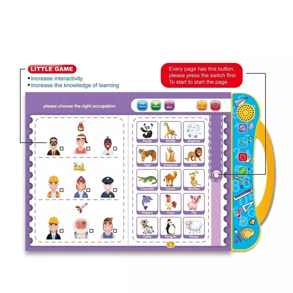 Interactive Children Book -Musical English Educational Toy Phonetic Learning Book for 3 + Year Kids, Boys, Toddlers 