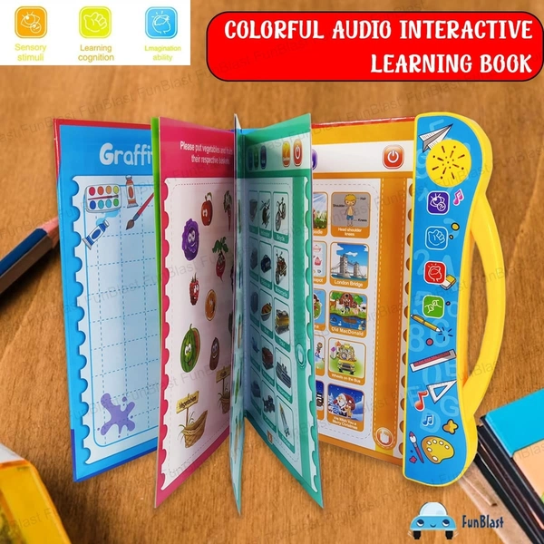 Interactive Children Book -Musical English Educational Toy Phonetic Learning Book for 3 + Year Kids, Boys, Toddlers 