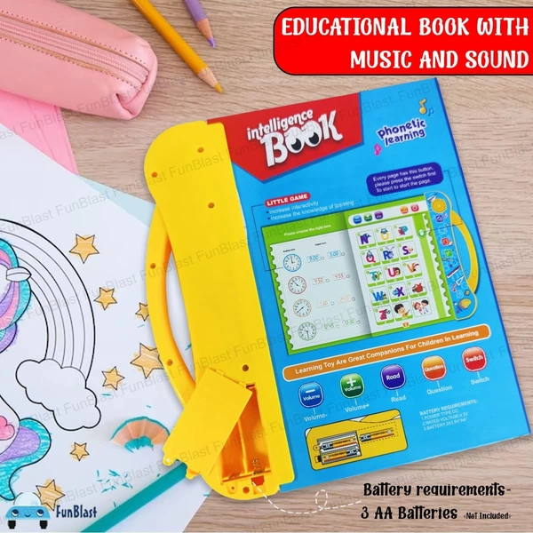 Interactive Children Book -Musical English Educational Toy Phonetic Learning Book for 3 + Year Kids, Boys, Toddlers 